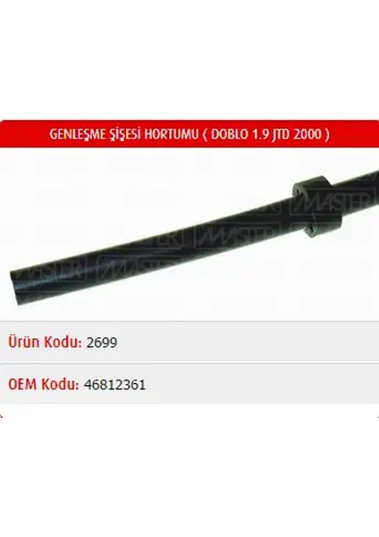 M2699 Yedek Su Deposu Hortumu 46812361