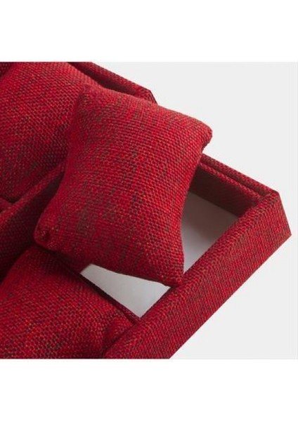 Techmrt 3 Basamaklı Keten Kumaş Yastıklı Stand-Kırmızı fiyatları