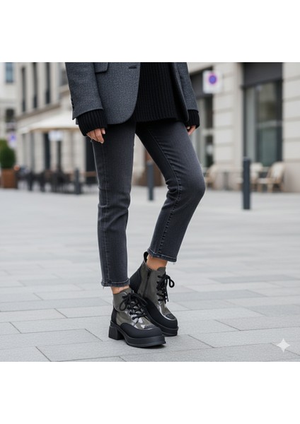 Haki Casual Rugan Deri Kadın Bot fırsatları