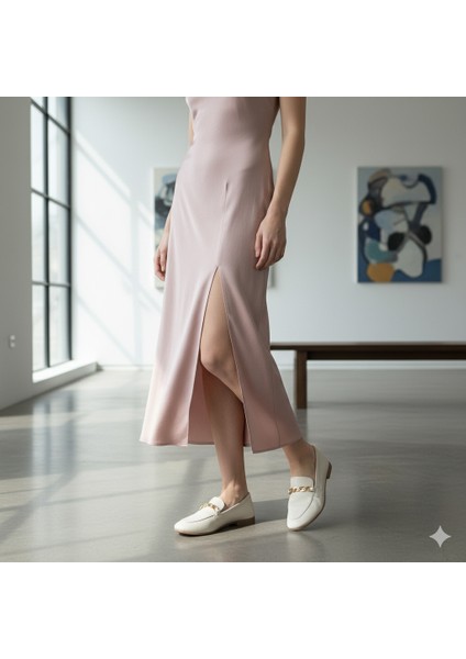 Krem Loafer Hakiki Deri Kadın Ayakkabı fırsatları