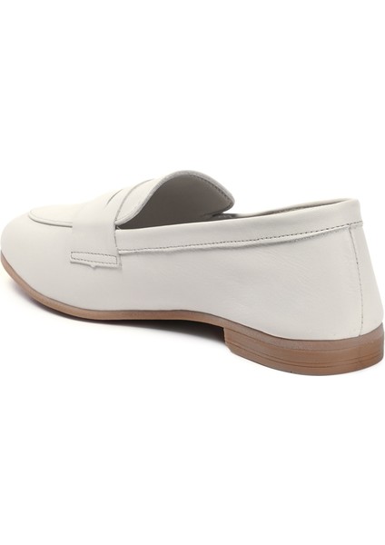 Krem Loafer Hakiki Deri Kadın Ayakkabı modelleri