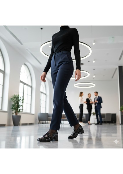 Siyah Kalın Topuklu Rugan Deri Kadın Ayakkabı fırsatları