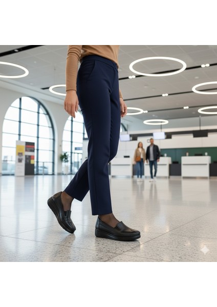 Siyah Comfort Hakiki Deri Kadın Ayakkabı fırsatları