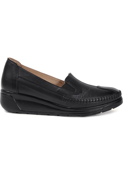 Siyah Comfort Hakiki Deri Kadın Ayakkabı