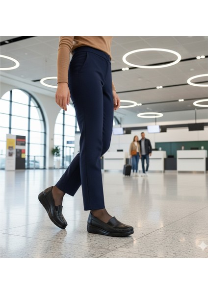 Siyah Comfort Hakiki Deri Kadın Ayakkabı fırsatları