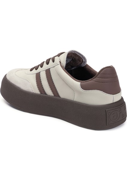 Krem Sneakers Hakiki Deri Kadın Ayakkabı modelleri