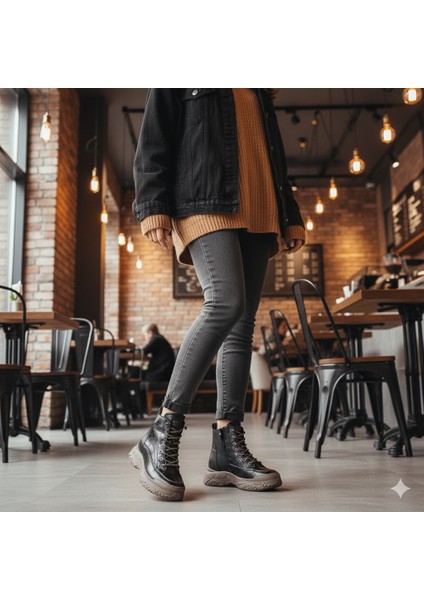 Siyah Casual Hakiki Deri Kadın Bot fırsatları