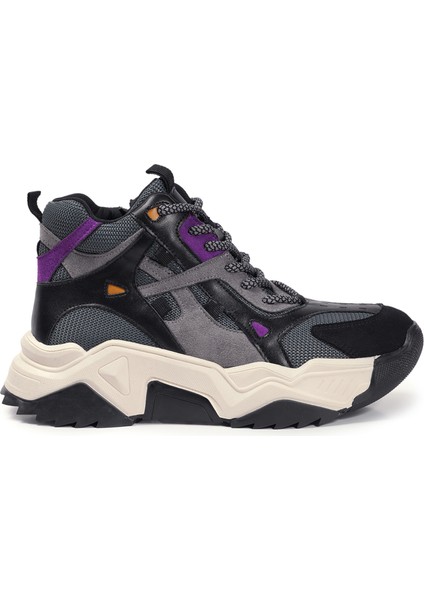 Siyah Sneakers Hakiki Deri Kadın Bot