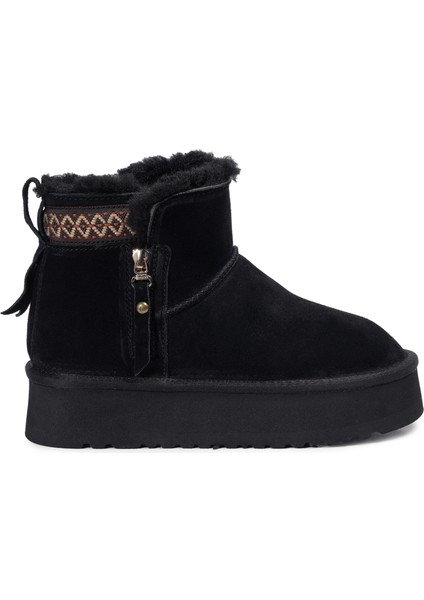 Siyah Casual Süet Deri Kadın Bot