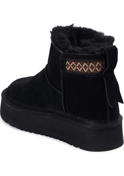 Siyah Casual Süet Deri Kadın Bot modelleri