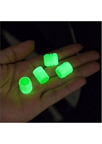 4 Adet Sibop Kapağı Fosforlu Floresan LED Pilsiz Araba Motorsiklet Bisiklet Lastik Sibop Kapağı fırsatları