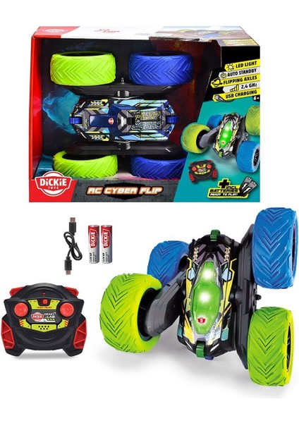 201105010 Rc Dickie Uzaktan Kumandalı Akrobatik Cyber Flip Araç Kız Erkek Çocuk Oyuncak Eğitici Oyun