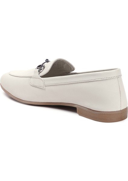 Krem Loafer Hakiki Deri Kadın Ayakkabı modelleri