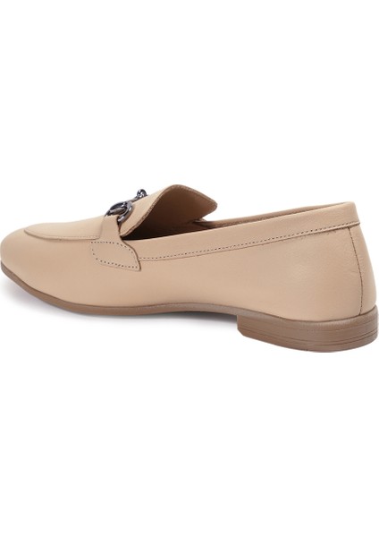 Bej Loafer Hakiki Deri Kadın Ayakkabı modelleri
