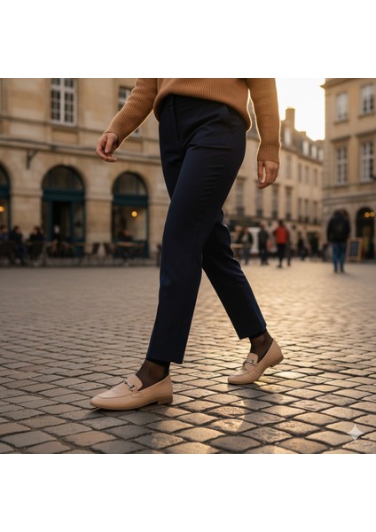 Bej Loafer Hakiki Deri Kadın Ayakkabı fırsatları