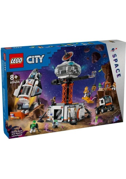 60434 Lego® City Uzay Üssü ve Roket Fırlatma Rampası 1422 Parça +8 Yaş Kız Erkek Çocuk Oyuncak Eğiti