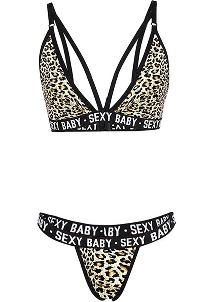 Kadın Leopar Desenli Yazı Detaylı Ipli Sütyen Takımı – Modern, Konforlu ve Günlük Kombinlere Uygun modelleri