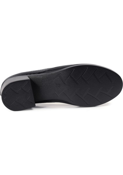 Lacivert Kalın Topuklu Hakiki Deri Kadın Ayakkabı indirimleri