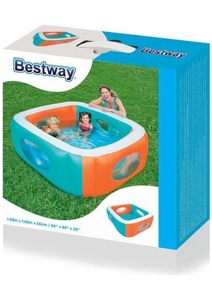 51132 Pencereli Kare Havuz 168X168X56CM Kız Erkek Çocuk Oyuncak Eğitici Oyuncaklar fırsatları