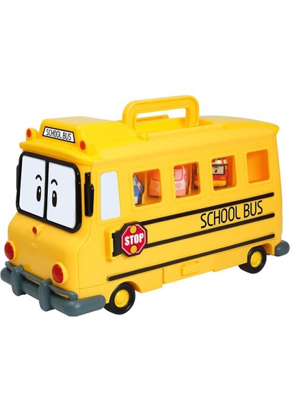 Polı 83148 Robocar Poli Okul Otobüsü Figür Kutusu Kız Erkek Çocuk Oyuncak Eğitici Oyuncaklar