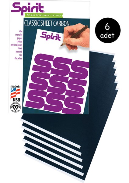 Dövme Transfer Kağıdı El Çizimi - 6 Adet - Sipirit Classic Sheet Carbon