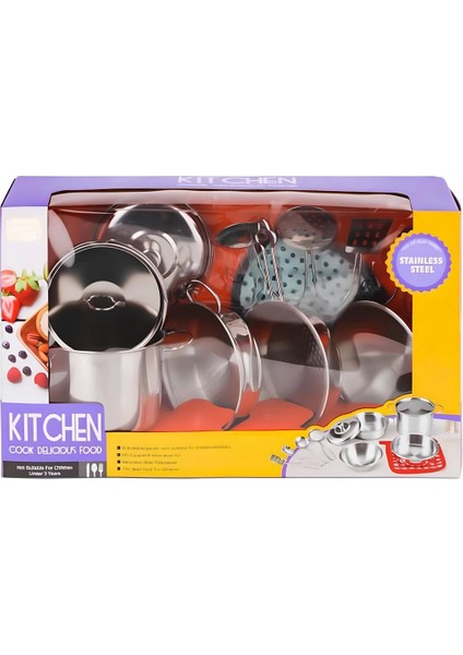 Metal Yemek Seti Kız Erkek Çocuk Oyuncak Eğitici Oyuncaklar