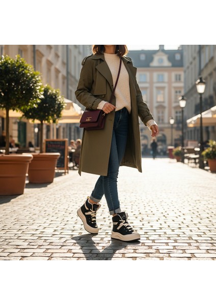Siyah Sneakers Vegan Kadın Bot fırsatları
