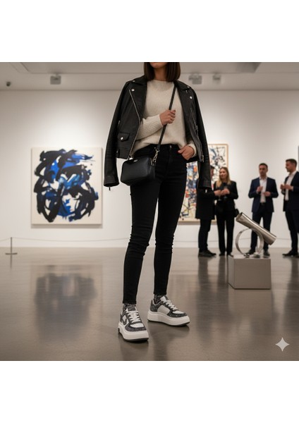 Füme Sneakers Hakiki Deri Kadın Ayakkabı fırsatları