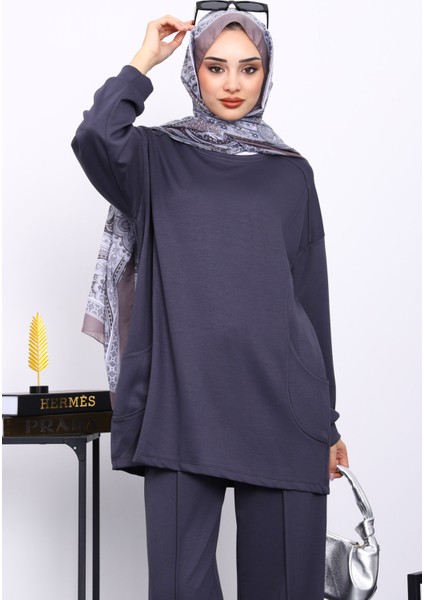 Antrasit Yan Cepli Omuz Parçalı Alt Çımalı Modal Takım modelleri