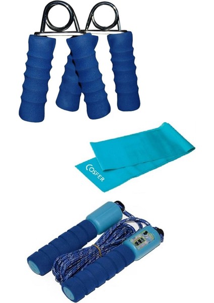 3lü Set Kondisyon Fitnes Spor Atlama Ipi Pilates Egzersiz Direnç Bandı El Parmak Güçlendirme El Yayı