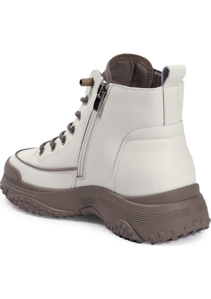 Krem Casual Hakiki Deri Kadın Bot modelleri