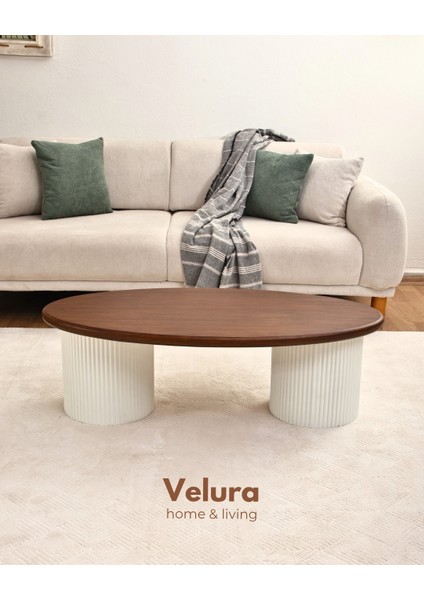 Zag Orta Sehpa - Ceviz Tabla & Beyaz Ayak fiyatları