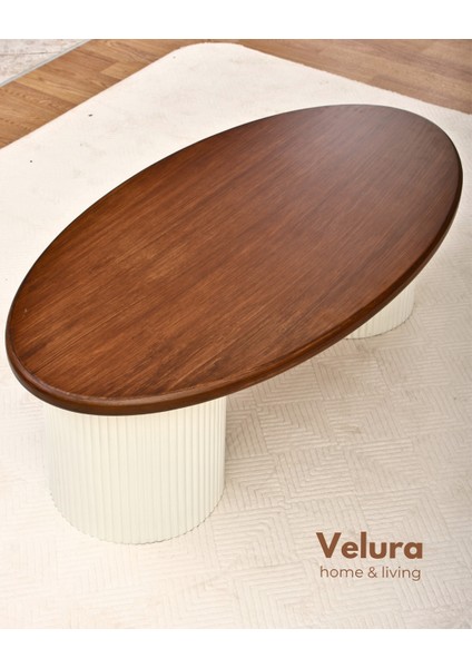 Zag Orta Sehpa - Ceviz Tabla & Beyaz Ayak indirimleri