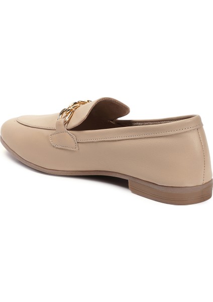 Bej Loafer Hakiki Deri Kadın Ayakkabı modelleri
