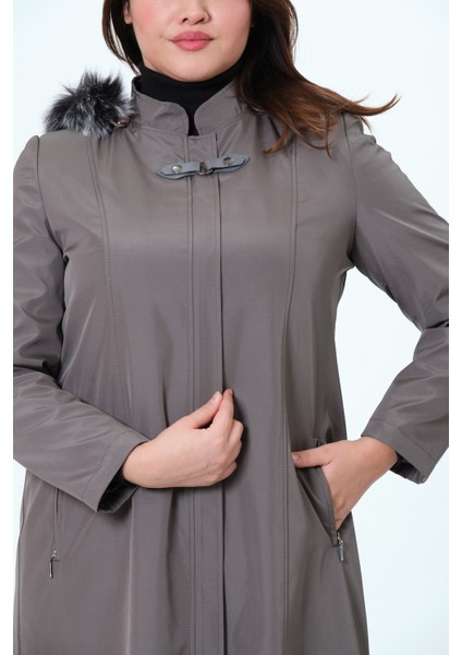 Canay Kadın Büyük Beden Branda Kumaş Astarlı Ara Boy Bonded Mont indirimleri