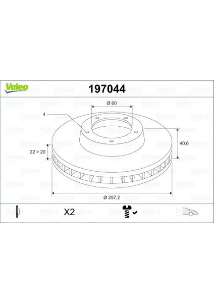 197044 Fren Diski On 05690650 13317922 55700920 (2 Adet Fiyatıdır)