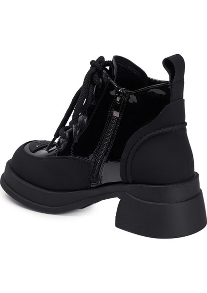 Siyah Casual Rugan Deri Kadın Bot modelleri