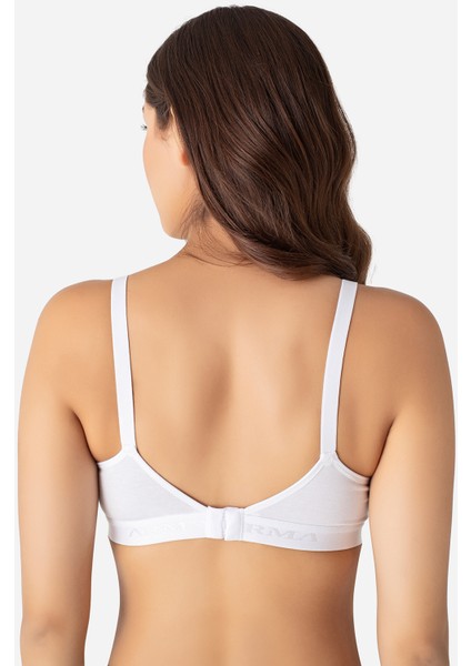3'lü Paket Beyaz Kadın Balensiz Kaplı Emzirme Sütyeni Göğüs Ucu Görünmez Pamuklu Yumuşak Dokulu
