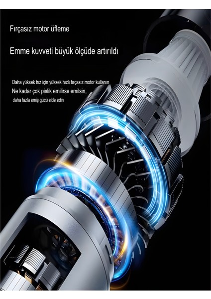 17000PA 100W Araç Süpürgesi | LED Ekranlı, Ev Ofis Araba Için El Süpürgesi - Hepa Filtreli indirimleri