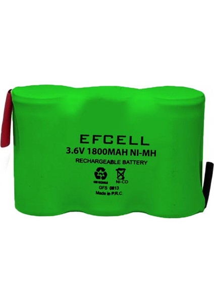Şarjlı Süpürge Pili 3lü 3.6 Volt 1800 Mah Ni-Mh