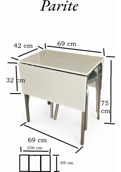 Table Plıante Beyaz Katlanır Kanatlı Masa fiyatları