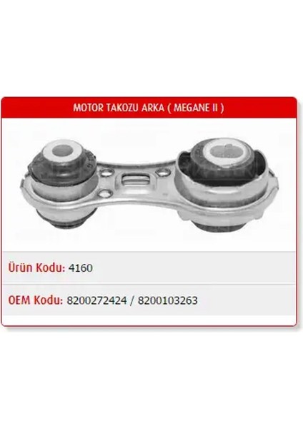 M4160 Motor Takozu (Arka) 8200103263 8200272424