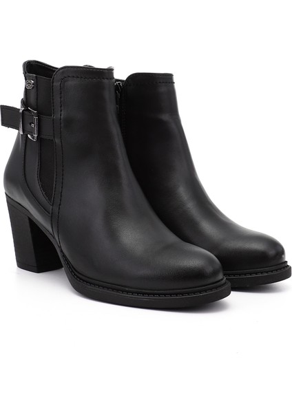 Kadın Siyah Fermuarlı Kalın Topuklu Tokalı Bot fiyatları