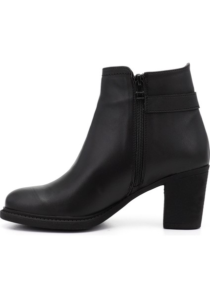 Kadın Siyah Fermuarlı Kalın Topuklu Tokalı Bot modelleri