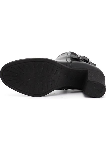 Kadın Siyah Fermuarlı Kalın Topuklu Tokalı Bot fırsatları