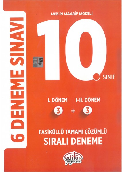 10. Sınıf 6 Deneme Sınavı Tamamı Çözümlü Yeni
