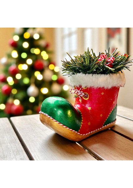 El Yapımı Yeni Yıl Hediyesi Kokinalı Şans Çizmesi Dekoratif Obje Biblo