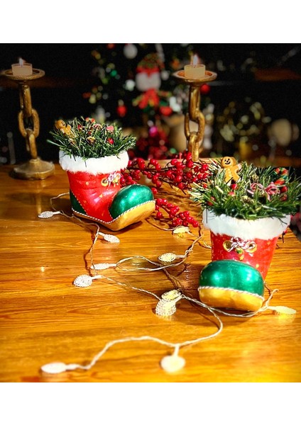 El Yapımı Yeni Yıl Hediyesi Kokinalı Şans Çizmesi Dekoratif Obje Biblo