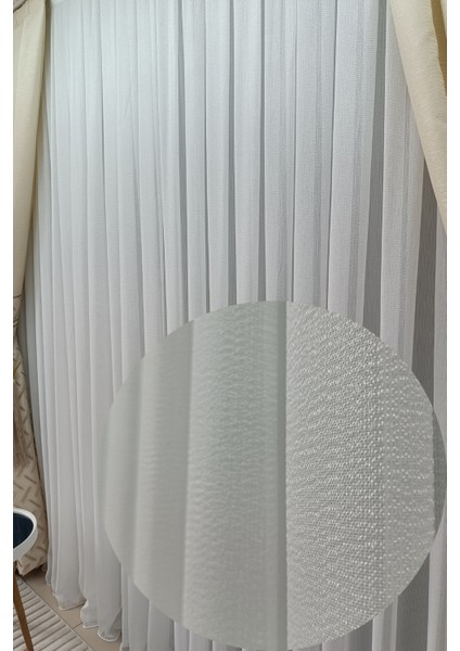 Kanada Bambu Tül Perde (1/3 Sık Pile) Kırışma Yapmaz Ütü Istemez