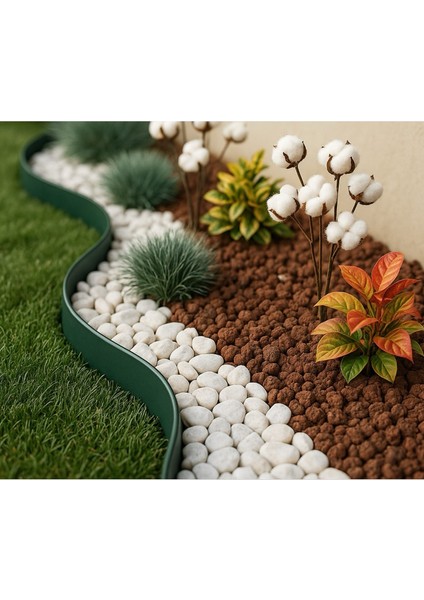 Mgf Çim Ayırıcı Esnek Plastik Çim Sınırlayıcı Bordür Taş Toprak Ayıracı Yeşil